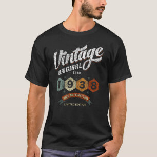 T-shirt Amusant 87 Ans 1938 Vintage 87ème anniversaire Cad