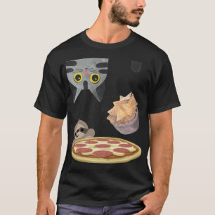 T-shirt Amusant À L'Hauteur Du Chat Faim Falling Chips Sna