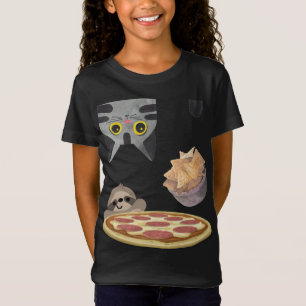 T-Shirt Amusant À L'Hauteur Du Chat Faim Falling Chips Sna