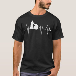 T-shirt Amusant Aikido Japonais Fighter Heartbeat Puls