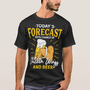 T-shirt Amusant Aile De Poulet Et Ventilateur De Bière Auj