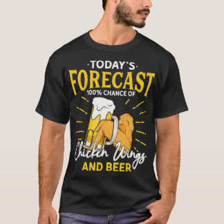 T-shirt Amusant Aile De Poulet Et Ventilateur De Bière Auj