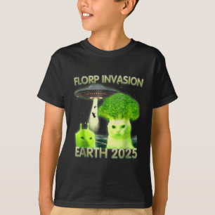T-shirt Amusant Alien Chat Mème Florp Invasion Terre 2025