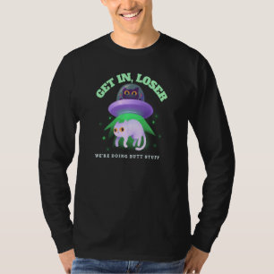 T-shirt Amusant Alien De Chat Ufo Enduction Nous Faisons B