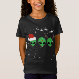 T-Shirt Amusant Alien de Noël Pyjama Costume correspondant