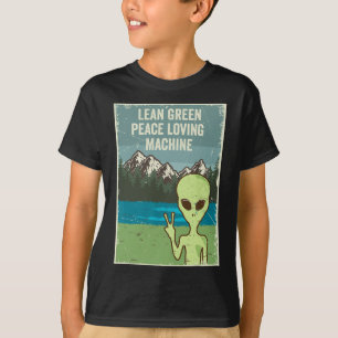 T-shirt Amusant Alien Vit En Paix Nature Lover Retro Earth