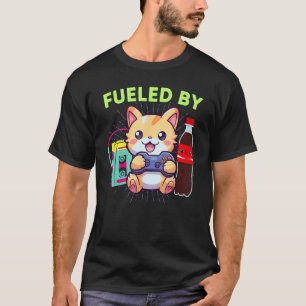 T-shirt Amusant Alimenté Par Gamer Cat Soda Pop & Les anné