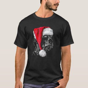 T-shirt Amusant Allemand À poils durs Pointer Père Noël