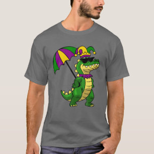 T-shirt Amusant Alligator Portant Jester Et Lunettes De So