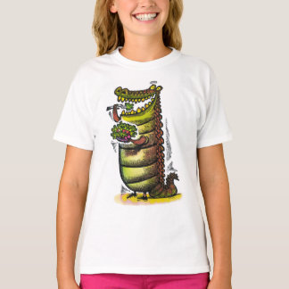 T-shirt Amusant alligator stupide mangeant une salade.