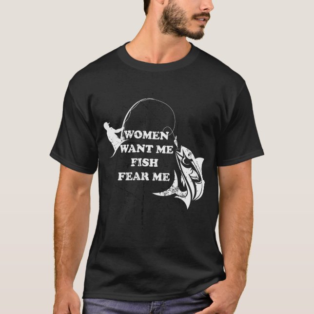 T-shirt Amusant Allons à la pêche (Devant)