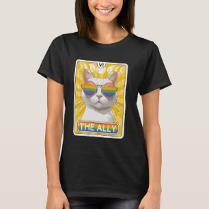 T-shirt Amusant Ally Cat Tarot Card Fierté Lunettes de sol