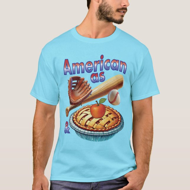 T-shirt Amusant américain comme Baseball & Pomme Pie (Devant)