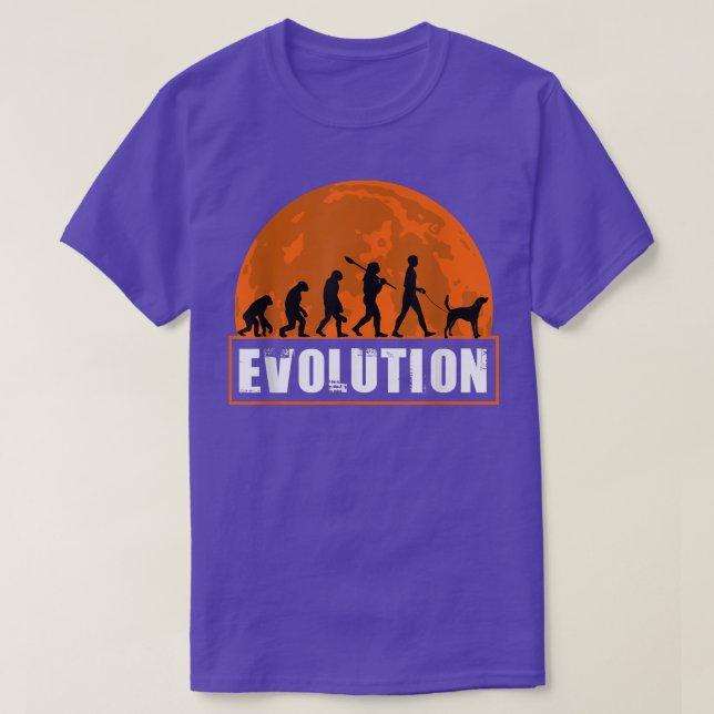T-shirt Amusant Américain Fo Hound Dog Evolution Of Man 20 (Design devant)