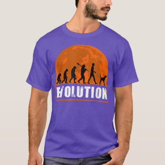 T-shirt Amusant Américain Fo Hound Dog Evolution Of Man 20