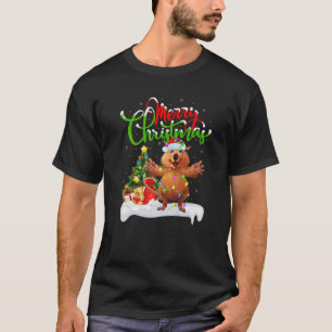 T-shirt Amusant Amoureux des animaux Quokka Xmas Éclairage