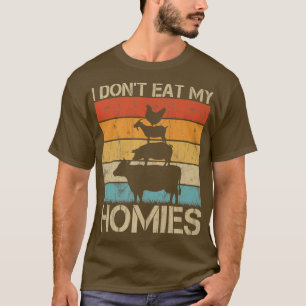 T-shirt Amusant Amoureux des animaux végétalien Je ne mang