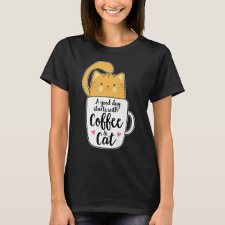 T-shirt Amusant Amoureux des chats de Mug de café orange