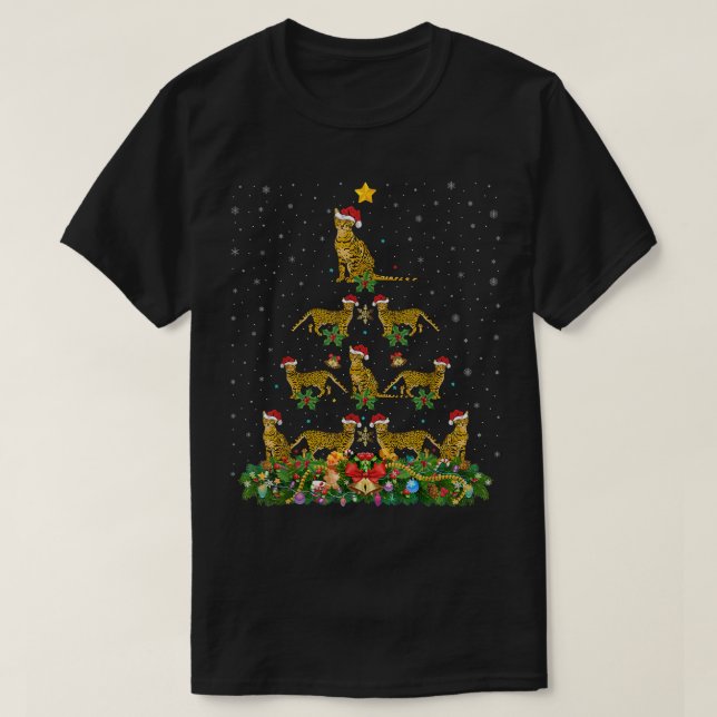 T-shirt Amusant Amoureux des chats du Bengale Père Noël Be (Design devant)