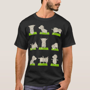 T-shirt Amusant animal de compagnie chèvre Yoga sur Mat Gy