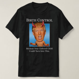 T-shirt Amusant Anti Trump Man Baby Devil Contrôle des nai