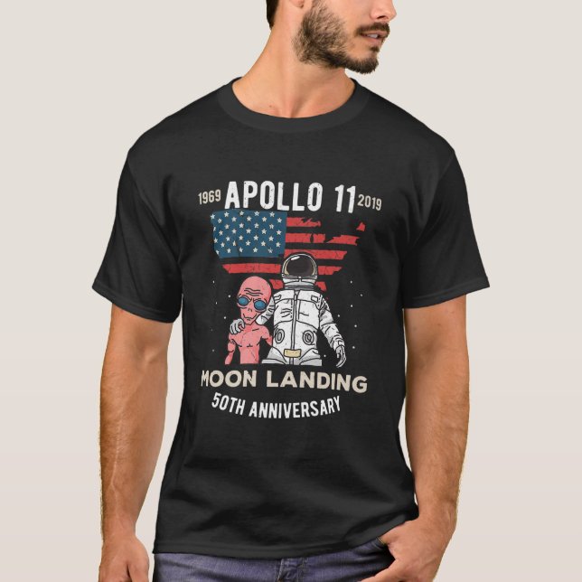 T-shirt Amusant Apollo 11 50e Anniversaire Lune Atterrissa (Devant)