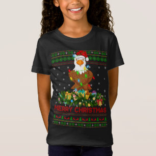 T-Shirt Amusant arbre de Noël d'éclairage Père Noël vilain