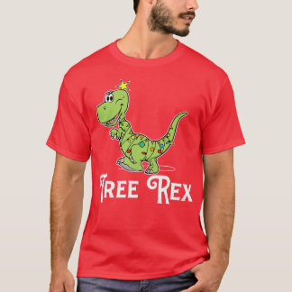 T-shirt Amusant arbre Re Dino Dinosaur lumières de Noël No