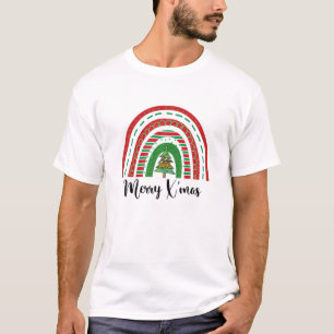 T-shirt Amusant arc-en-ciel Joyeux Noël Famille de Noël