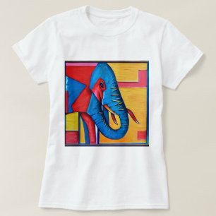 T-shirt Amusant Artsy Abstrait Little Elephant