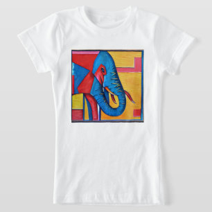 T-Shirt Amusant Artsy Abstrait Little Elephant