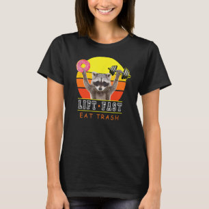 T-shirt Amusant Ascenseur Rapide Manger Trash Workout Racc