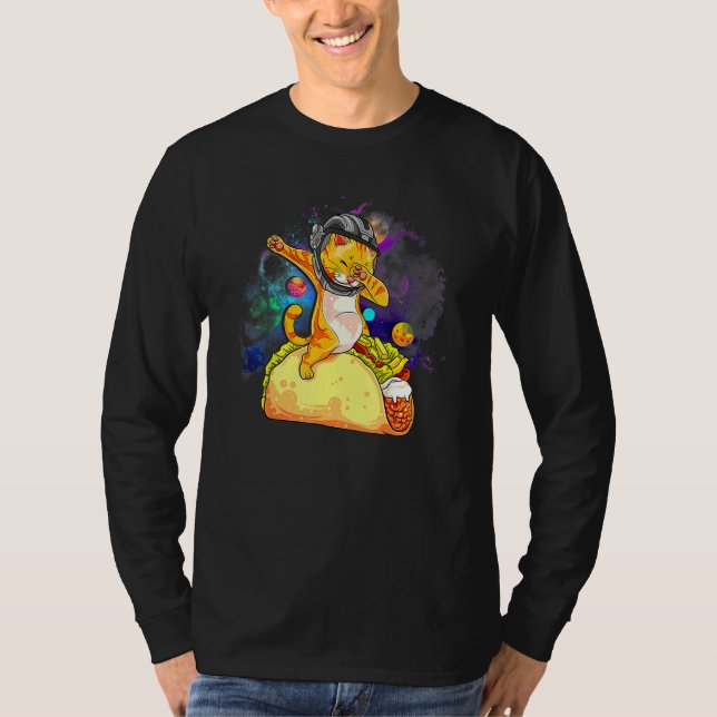 T-shirt Amusant Astronaut De Chat En Course Spatiale Taco  (Devant)