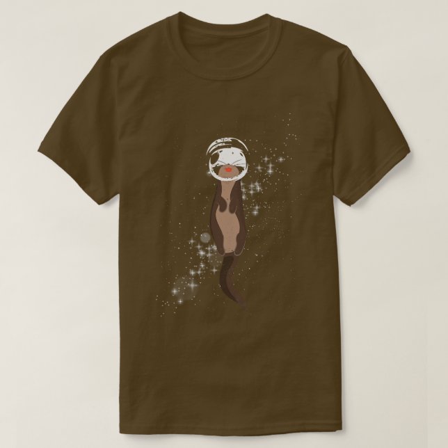 T-shirt Amusant astronaute Otter (Design devant)