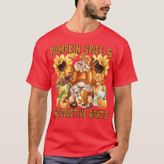 T-shirt Amusant Automne Gnome Citrouille Épice Et Reproduc