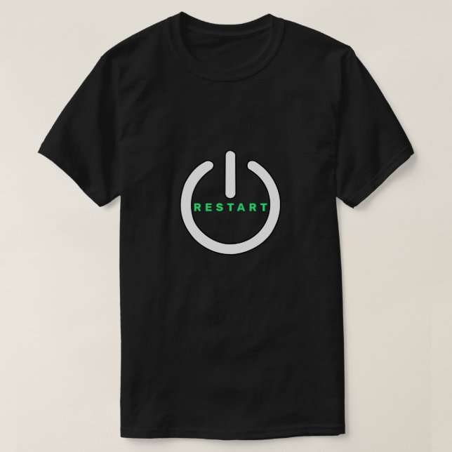 T-shirt amusant avec bouton de réinitialisation -  (Design devant)