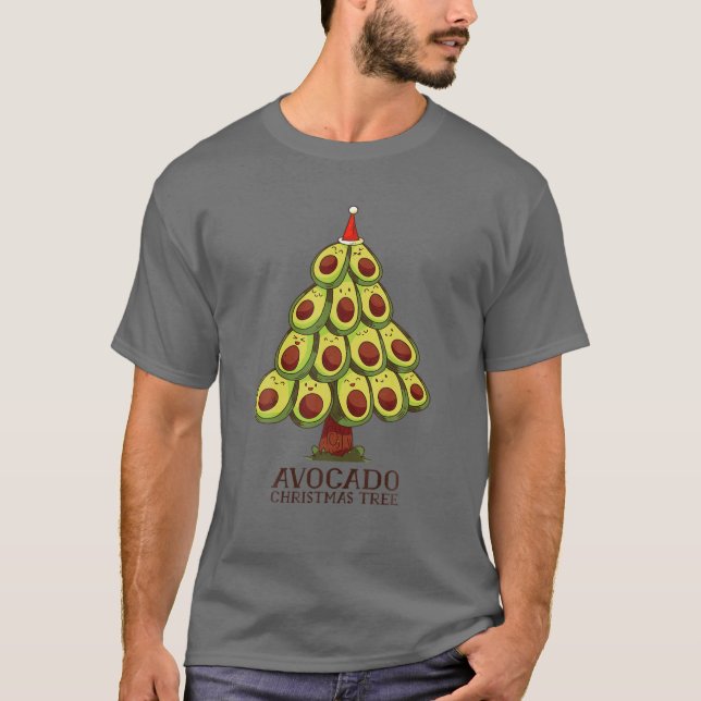 T-shirt Amusant Avocado sapin de Noël Rouge Santa Hat Frui (Devant)