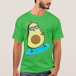 T-shirt Amusant Avocado Surf et autocollants