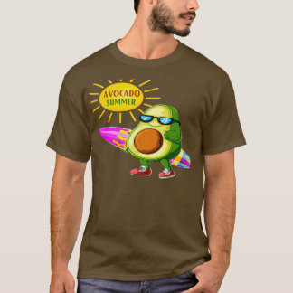 T-shirt Amusant Avocado Surfing avocat été