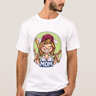 T-shirt Amusant Baseball Maman Baseball Mama Baseball Mama