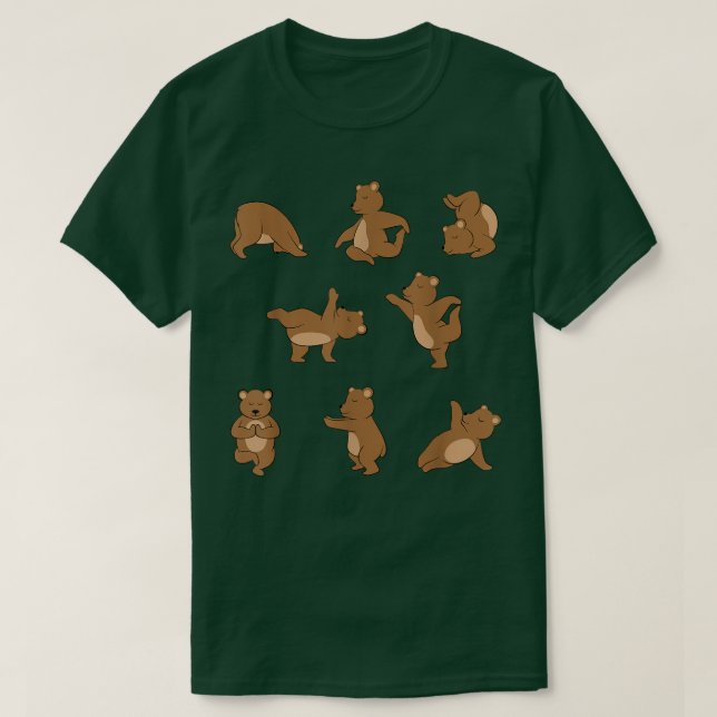 T-shirt Amusant Bear Français Yoga Pose Namaste Bear Lover (Design devant)