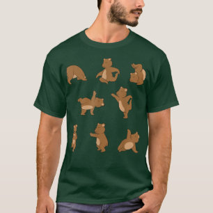 T-shirt Amusant Bear Français Yoga Pose Namaste Bear Lover