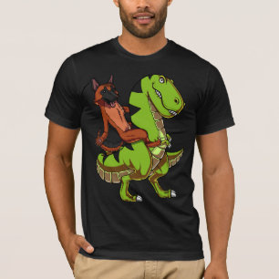 T-shirt Amusant berger allemand équitation T-Rex Dinosaur