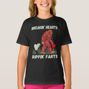 T-shirt Amusant Bigfoot Breakin Hearts Rippin Farts