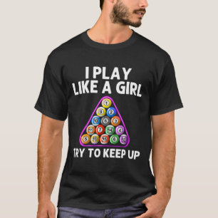 T-shirt Amusant Billard Art Pour Femmes Filles Maman 8 Bal