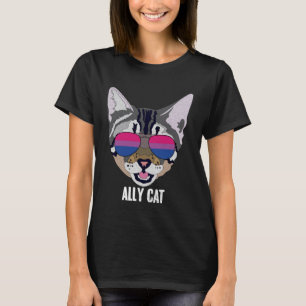 T-shirt Amusant Bisexual Ally Cat Bi Pride Amoureux des ch