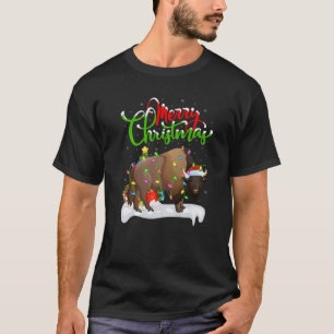 T-shirt Amusant Bison Amoureux des animaux Xmas Lighting B