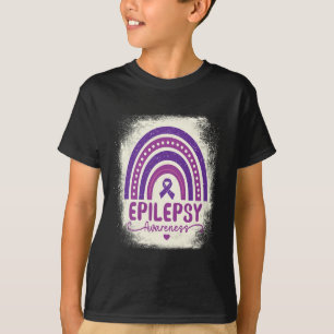 T-shirt Amusant Bleached Arc-en-ciel Purple Ribbon Epileps