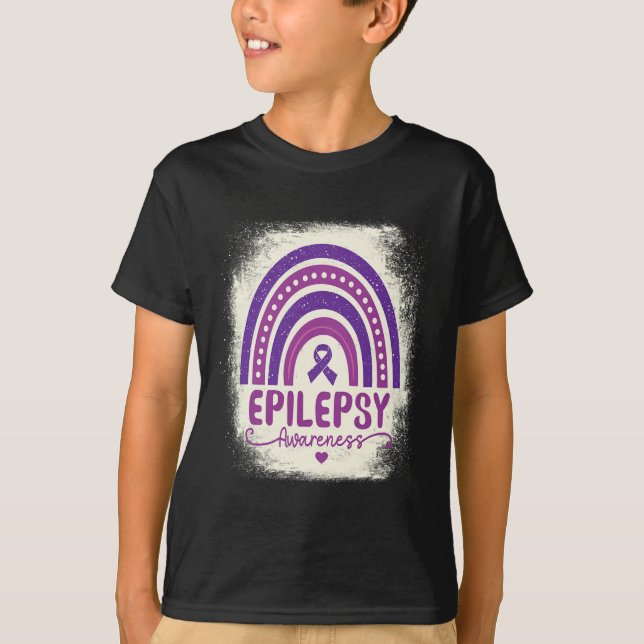T-shirt Amusant Bleached Arc-en-ciel Purple Ribbon Epileps (Devant)