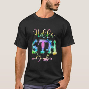 T-shirt Amusant Bonjour Professeurs Élèves 6e Tie Dye Reto